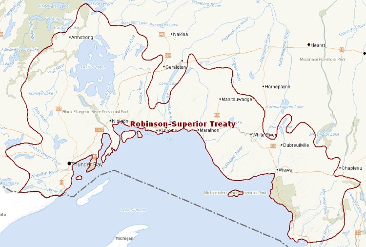 Map of Robinson-Superior Treaty territory.